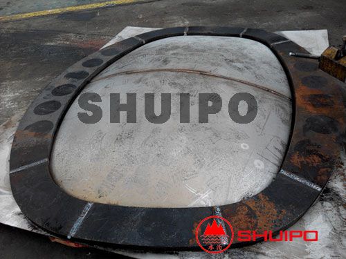 Hydraulic dished head configuring machine
